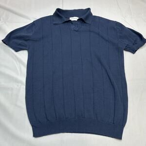 OXKNITSTORE Polo Shirt Mens XL Blue Knit Casual Breathable Retro Golf Classic